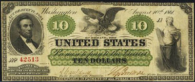 Old American banknotes dr