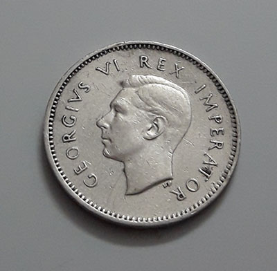 Very rare foreign silver coin of South Africa, King George VI in 1944-sad