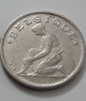Foreign coin of the beautiful design of Belgium in 1925-ueb