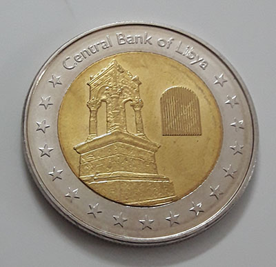 Foreign coin of the beautiful design of Libya 1/2 dinar in 2014-dfg