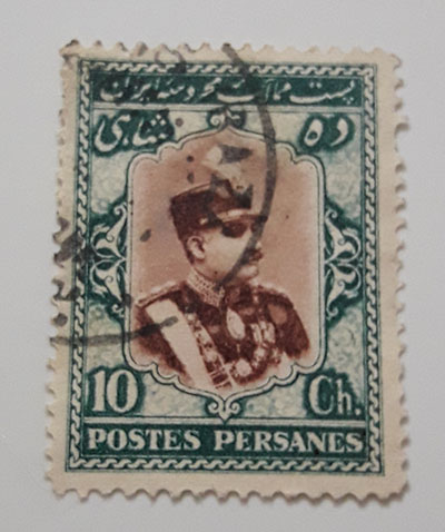 Persian stamp of 10 Shah Reza Shah Pahlavi-ert