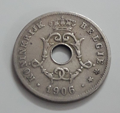 Rare foreign coin of Belgium, unit 10, 1906-laa