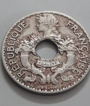 Extremely rare and valuable foreign coin of India and China, colony of France, 1930-ukk