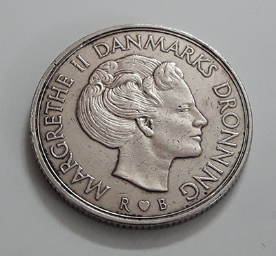 Foreign coin of the beautiful design of Denmark in 1985-olp