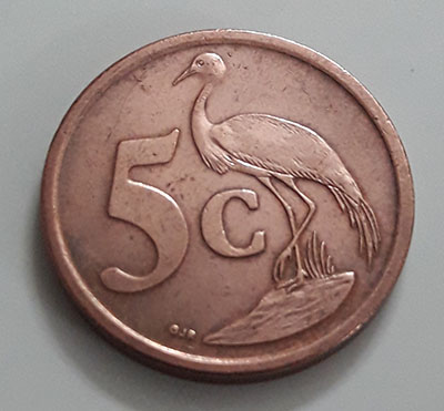 A very beautiful foreign coin from South Africa, Unit 5, Stork image, 2006-ass