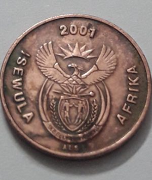 Foreign coin of beautiful and rare design of South Africa, unit 1, 2001-gbg