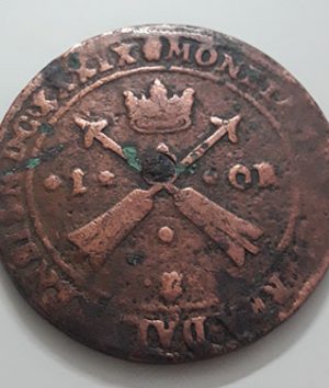Foreign coin of a magnificent and large museum in Sweden, 1 urea in 1638-aii