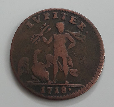 Foreign collectible coin of a rare and valuable museum in Sweden in 1718 (image of the Swedish knight next to the dragon)-eff