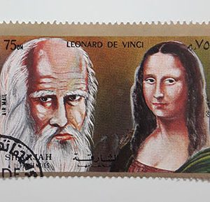 Foreign stamps of Arab countries with the image of Leonardo da Vinci-qwh