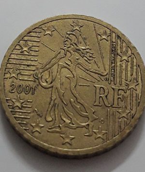 Collectible foreign currency 50 cents of the European Union in 2001-eaa