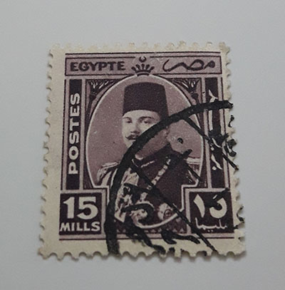 Collectible foreign stamp of Egypt Picture of Fouad I-exx