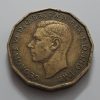Collectible foreign coins 3 pence British King George VI 1942-pjp