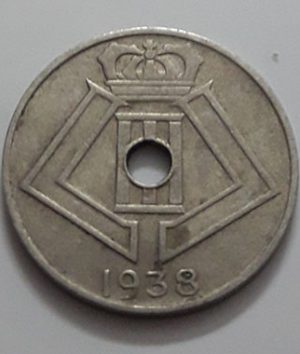 Collectible foreign coin, beautiful and rare design, Belgium, unit 5, 1938-jgg