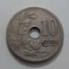 Collectible foreign coin, beautiful and rare design, Belgium, unit 10, 1904-zjz