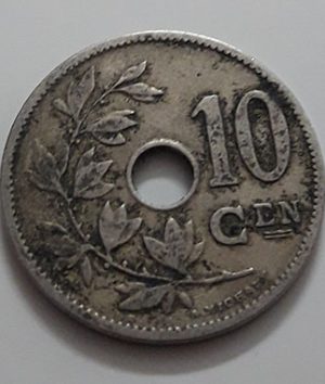 Collectible foreign coin, beautiful and rare design, Belgium, unit 10, 1905-xjx