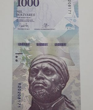 Collectible foreign banknote of the new type of Venezuela, 1000 units, 2017-ayb