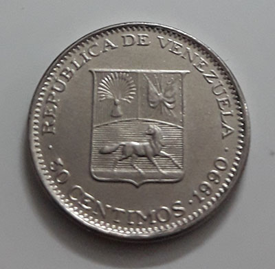 Collectible foreign coin of the beautiful design of Venezuela in 1990-mai