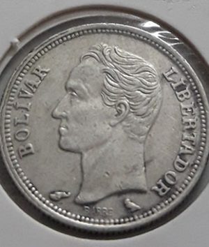 Collectible silver coin of Venezuela in 1960-apr