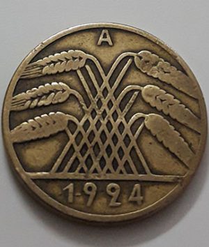 Collectible foreign coin of Germany, unit 10, 1924-aeq