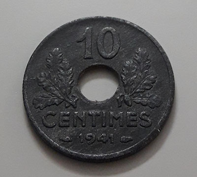 Collectible foreign coin of France, unit 10, 1941-aye