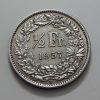 Foreign currency collectible silver 1/2 Swiss franc 1957-hau