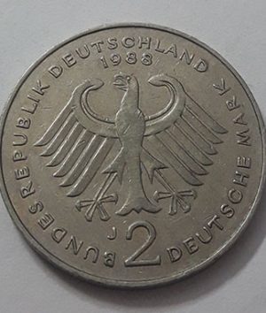 Collectible foreign coins of the memorial country of 2 marks of Germany in 1988-was