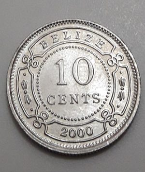 A very rare foreign collectible coin of Belize, Unit 10, Queen of the First Crown, 2000-amo