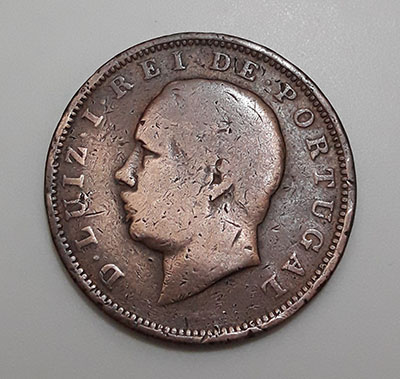 Collectible foreign coin of Portugal in 1883-ams