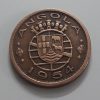 Foreign collection coin of the rare Angolan colony of Portugal in 1954-mmb