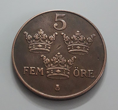 Collectible foreign coin of the beautiful Swedish brigade, unit 5, 1950-waq