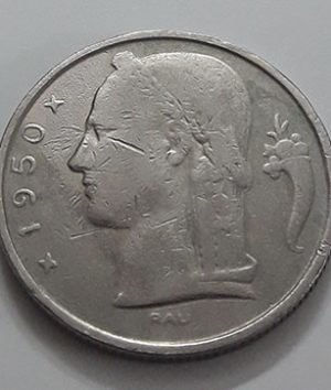 Collectible foreign coins of Belgium in 1950-rrg