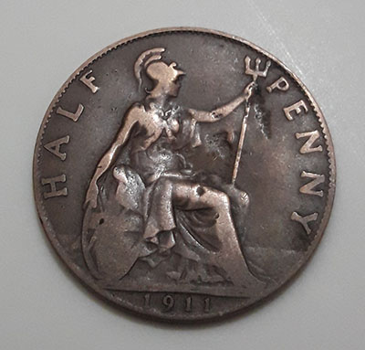 British King George V half-penny collectible foreign coin 1911-ccj