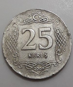 Collectible foreign coin of Turkey, unit 25, 2009-ppl