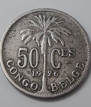 Extra Rare and Valuable Collectible Foreign Coins of the Belgian Colony Congo Unit 50 1926-nbv