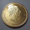 Collectible foreign silver commemorative silver coin of Spain with gold water coating and proof quality of 1876 Weight (27.5 g)-gff