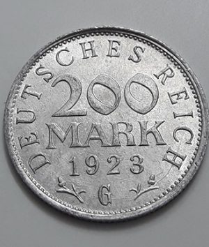 Collectible foreign coins of Germany, unit 200 marks, with extremely eye-catching and high quality, 1923 (abbreviation G)-aza