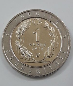 Foreign collectible double commemorative bird coin of Turkey 2019 (middle part of nickel coin and round rice coin)-uzu
