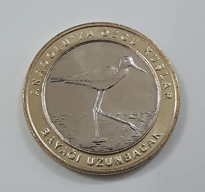 Foreign collectible double commemorative bird coin of Turkey 2019 (middle part of nickel coin and round rice coin)-zcc