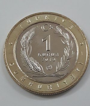 Foreign collectible double commemorative bird coin of Turkey 2019 (middle part of nickel coin and round rice coin)--mzm
