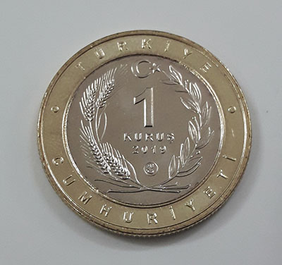 Foreign collectible double commemorative bird coin of Turkey 2019 (middle part of nickel coin and round rice coin)--mzm