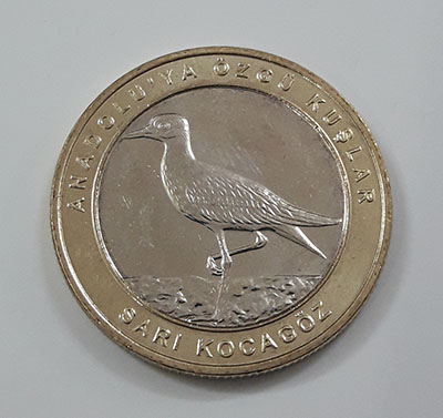 Foreign collectible double commemorative bird coin of Turkey 2019 (middle part of nickel coin and round rice coin)-znn