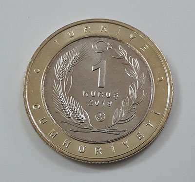 Foreign collectible double commemorative bird coin of Turkey 2019 (middle part of nickel coin and round rice coin)-qzq