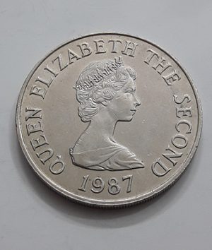 Collection coin of the country of Jersey, rare beautiful design, 1987, Young Queen bbrtr