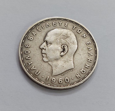 Beautiful design silver coin of Greece in 1960 snrq4
