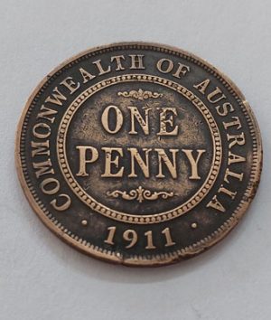 Collectable foreign coin of Australia, King George V one penny unit nf