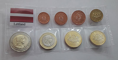 Set of euro coins of Croatia, super bank quality, rare type frrt