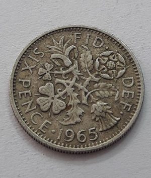 1965 British Queen Elizabeth sixpence coinffre