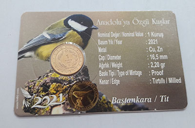 Pack of proof coins commemorating Turkish birds bbggg