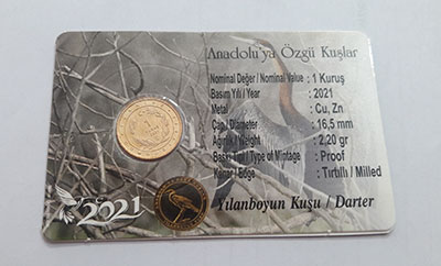 Pack of proof coins commemorating Turkish birds uu