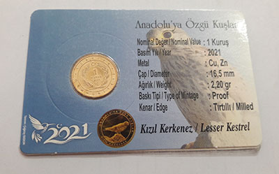 Pack of proof coins commemorating Turkish birds iuui